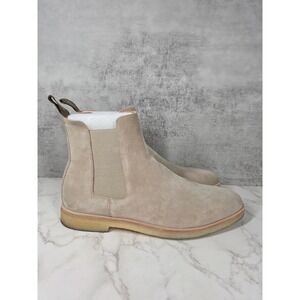 New Republic Mens Suede Chelsea Ankle Boots Sand Tan Crepe Sole Pull On 10.5 US